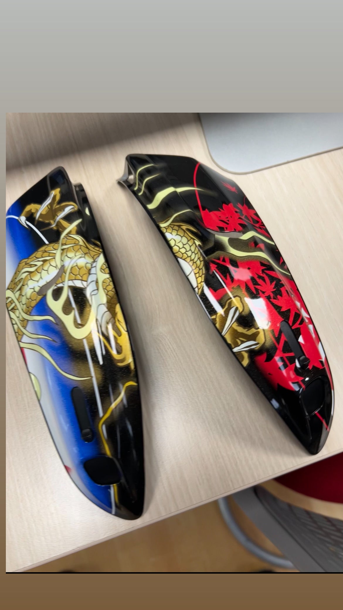 Paires de spoiler Arai szr vas & ram x déco deco dragon rouge et bleu