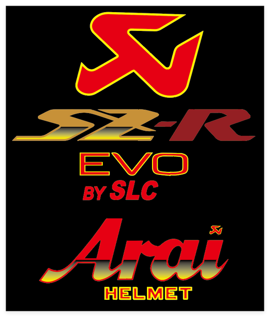 Stickers ARAI SZR EVO Deco akrapovic (avant/arrière)