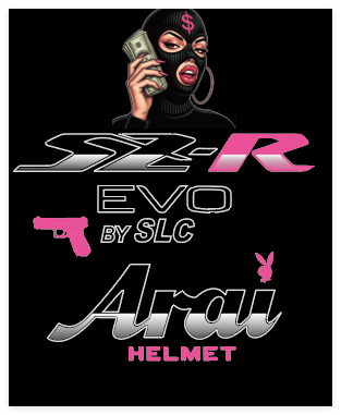 Stickers ARAI SZR EVO Deco playboy (avant/arrière)