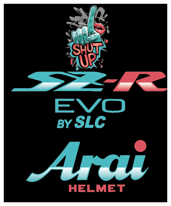 Stickers ARAI SZR EVO Deco shut up (avant/arrière)