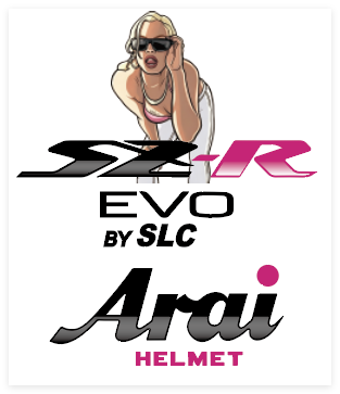 Stickers ARAI SZR EVO Deco GTA (avant/arrière)