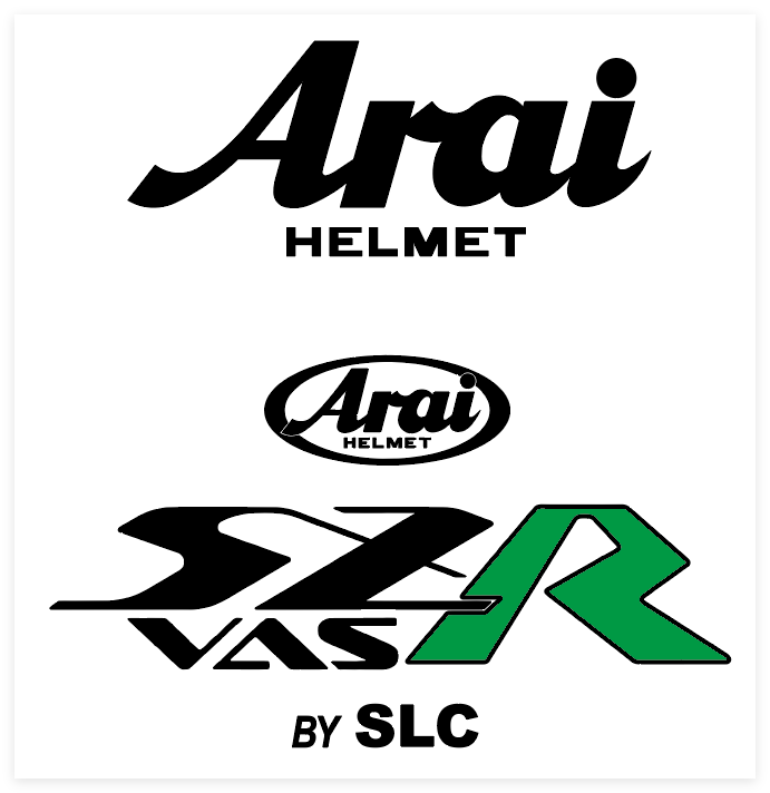 Stickers ARAI SZR VAS noir R vert (avant/arrière)