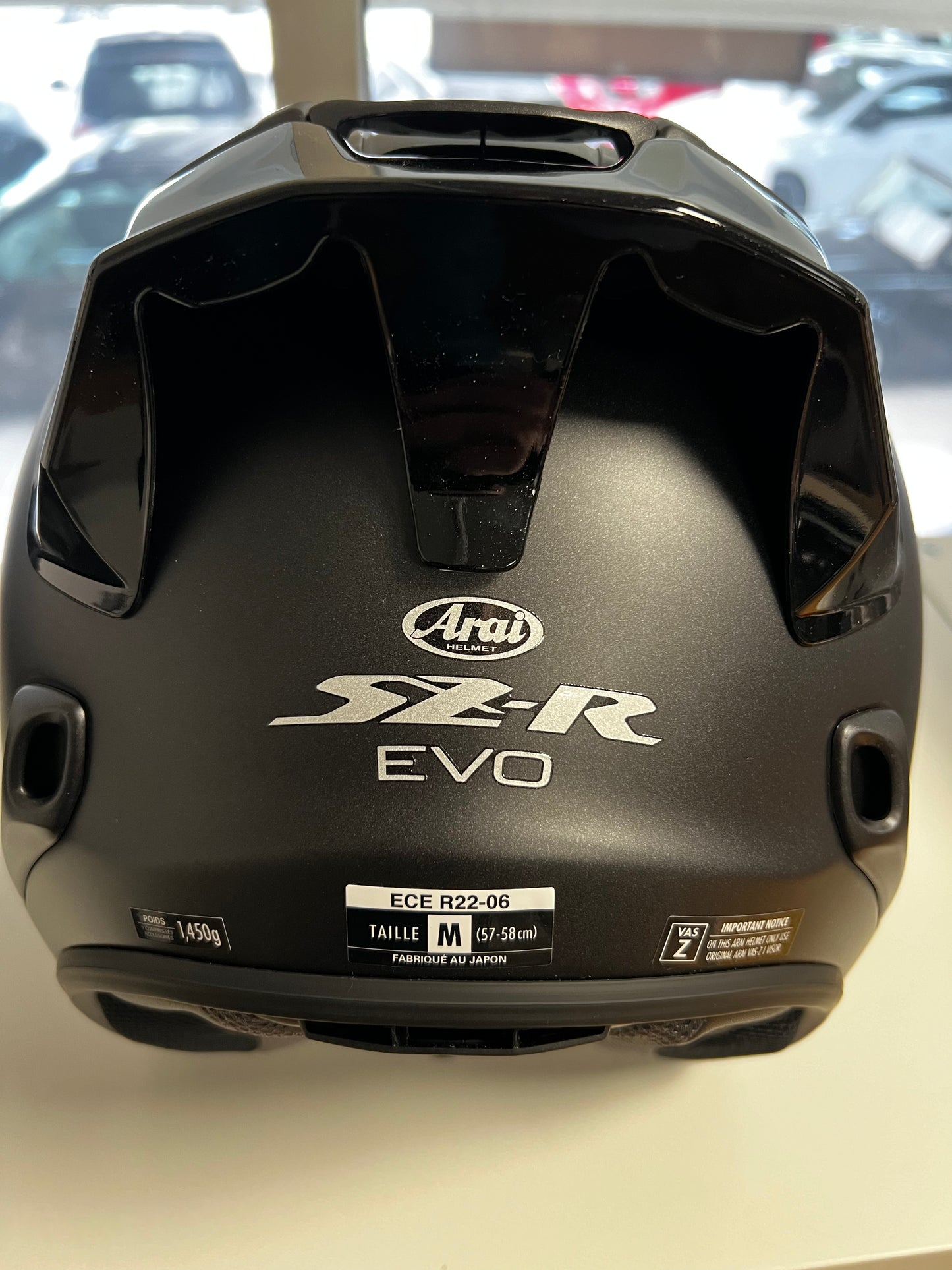 Spoiler arriere Arai szr vas & evo vue arrière noir brillant