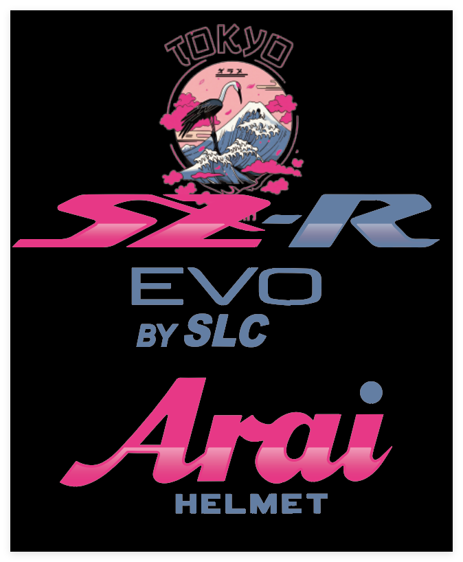 Stickers ARAI SZR EVO Deco Tokyo (avant/arrière)