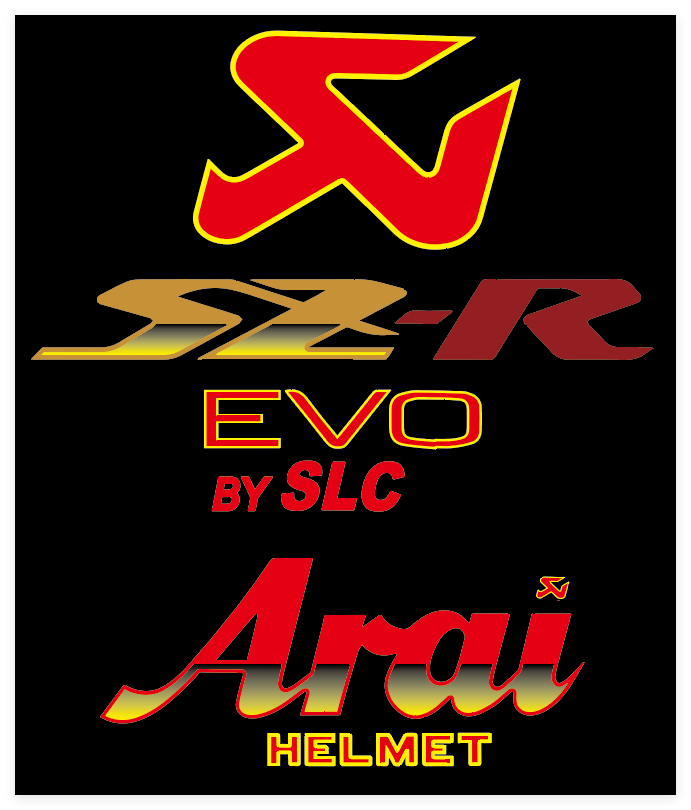 Stickers ARAI SZR EVO Deco akrapovic (avant/arrière)