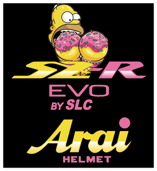 Stickers ARAI SZR EVO Deco HOMER  (avant/arrière) (Copie)