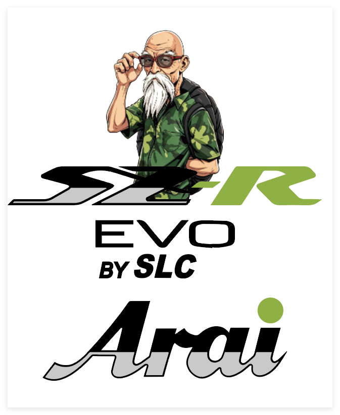 Stickers ARAI SZR EVO Deco tortue géniale (avant/arrière)