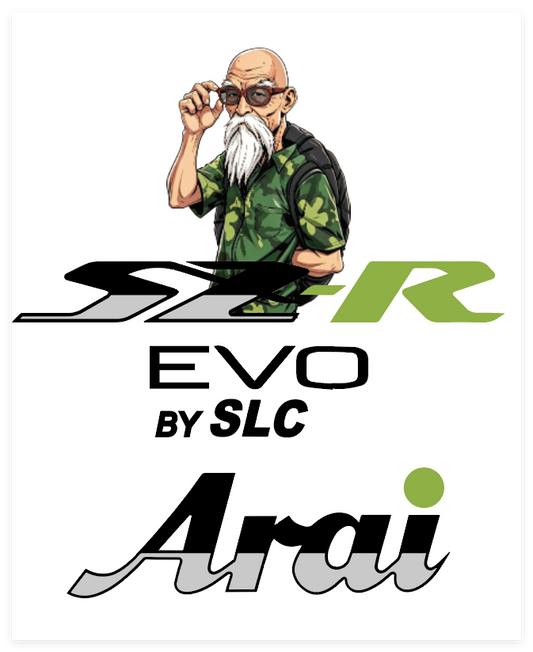 Stickers ARAI SZR EVO Deco tortue géniale (avant/arrière)