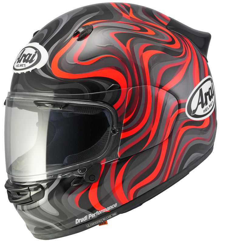 Casque ARAI QUANTIC Swirl - rouge et blanc