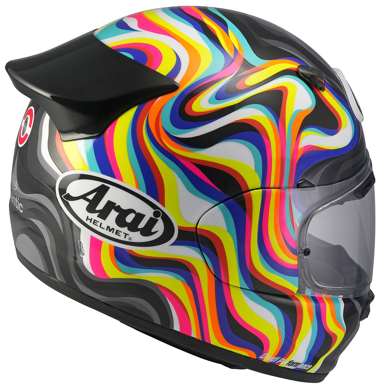 Casque ARAI QUANTIC Swirl - rouge et blanc