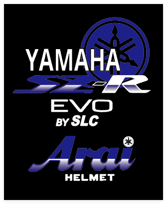 Stickers ARAI SZR EVO Deco yamaha bleu  (avant/arrière)