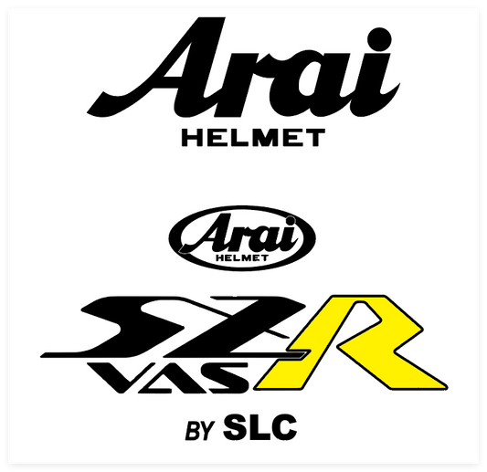 Stickers ARAI SZR VAS noir R jaune  (avant/arrière)