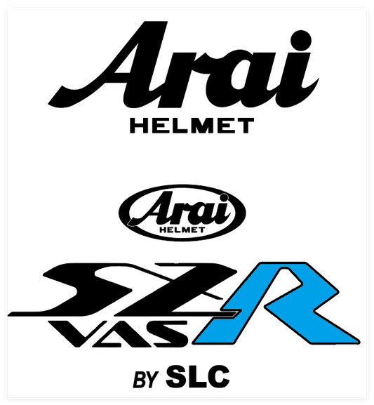 Stickers ARAI SZR VAS noir R Bleu (avant/arrière)