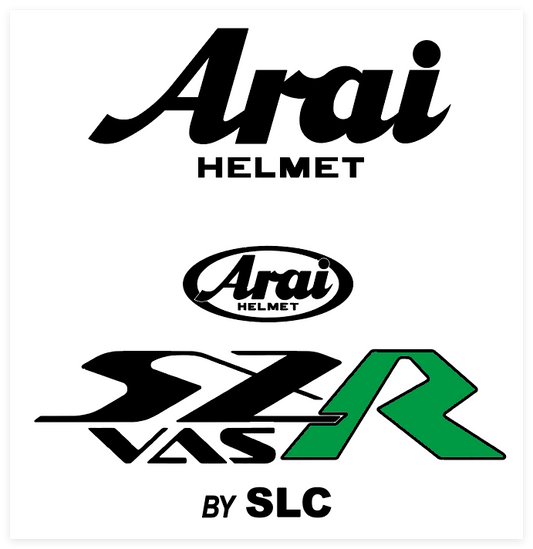 Stickers ARAI SZR VAS noir R vert (avant/arrière)
