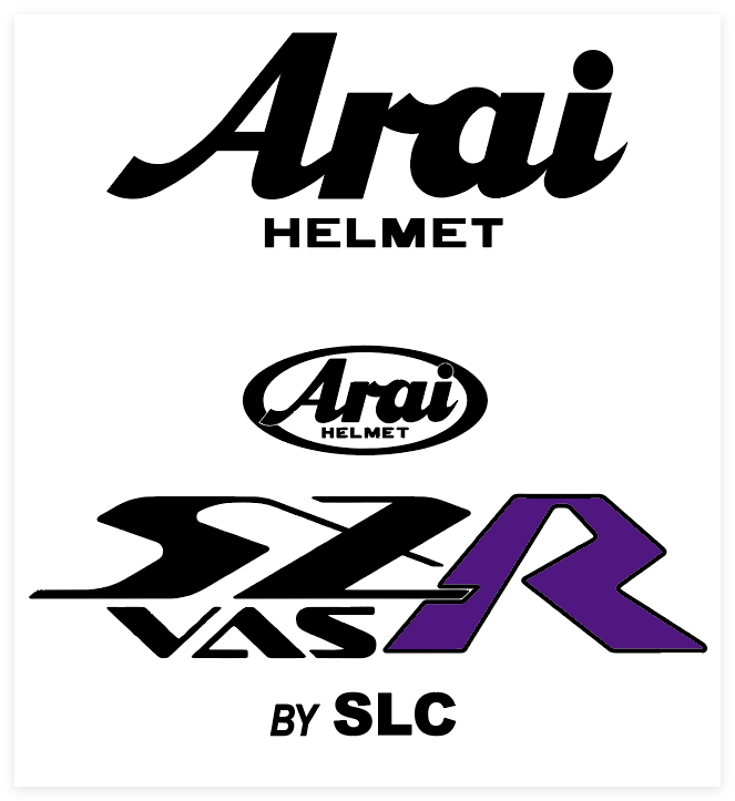 Stickers ARAI SZR VAS noir R violet (avant/arrière)
