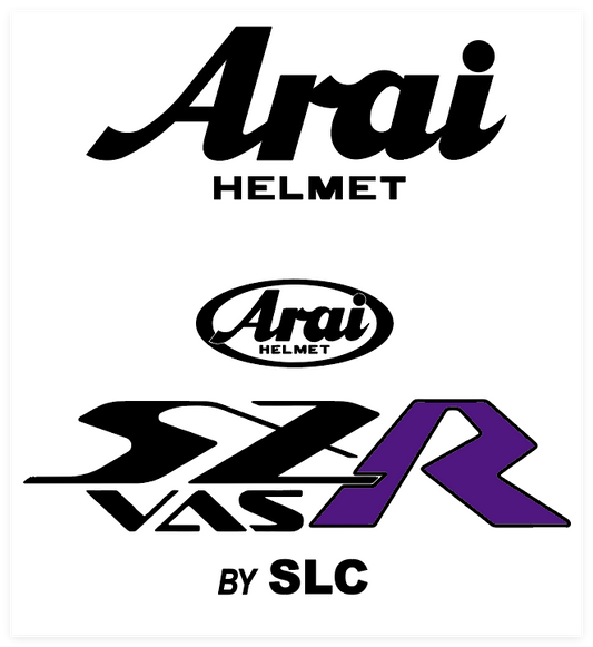 Stickers ARAI SZR VAS noir R violet (avant/arrière)