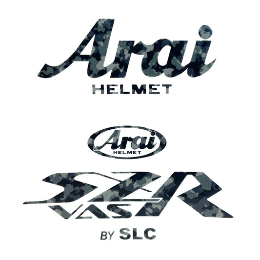 Stickers ARAI SZR VAS couleur triple black  (avant/arrière)