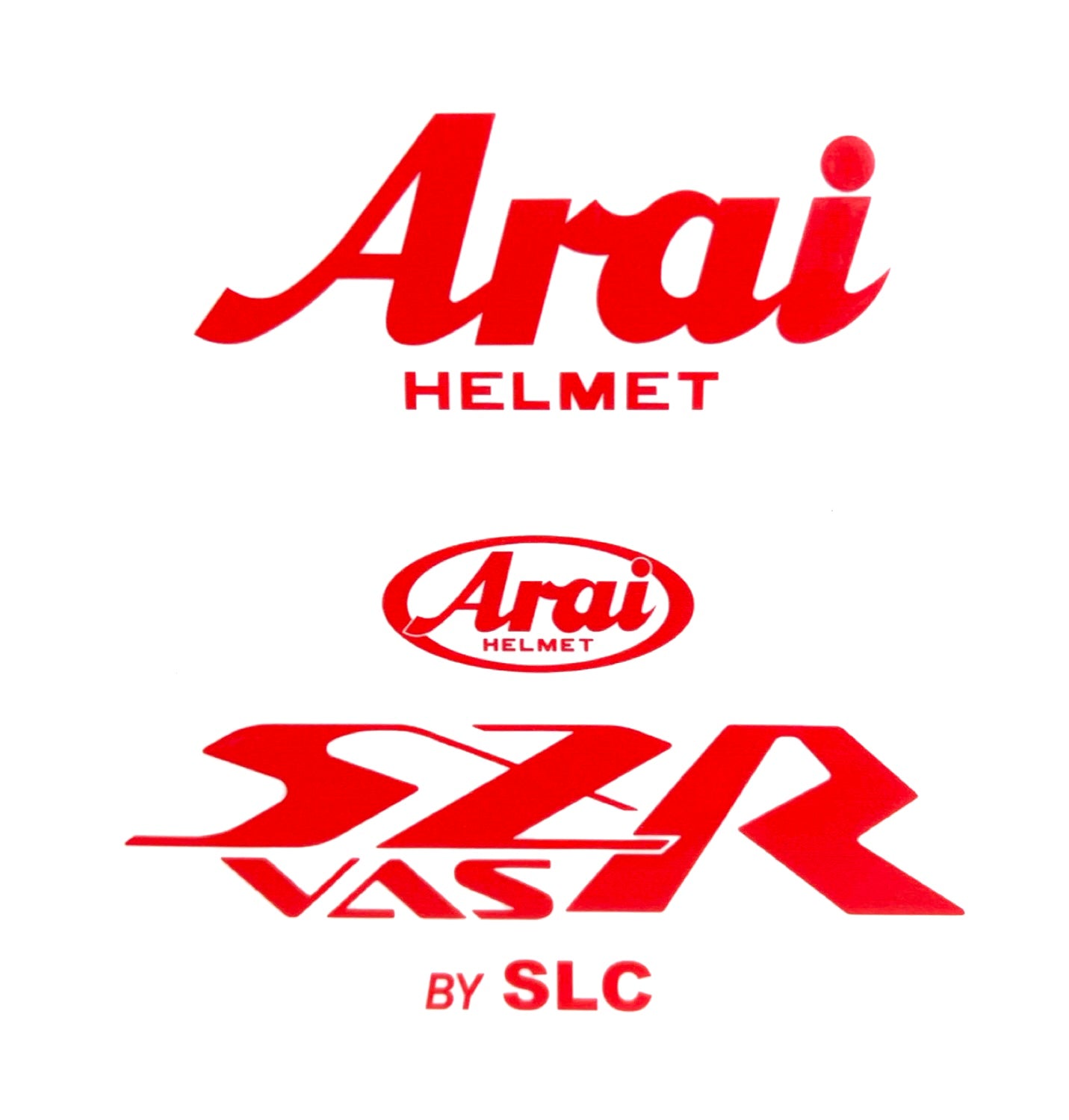 Stickers ARAI SZR VAS couleur rouge  (avant/arrière)