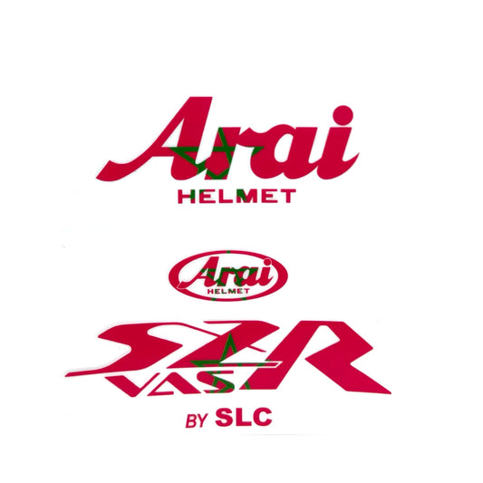 Stickers ARAI SZR VAS Flag Maroc (avant/arrière)