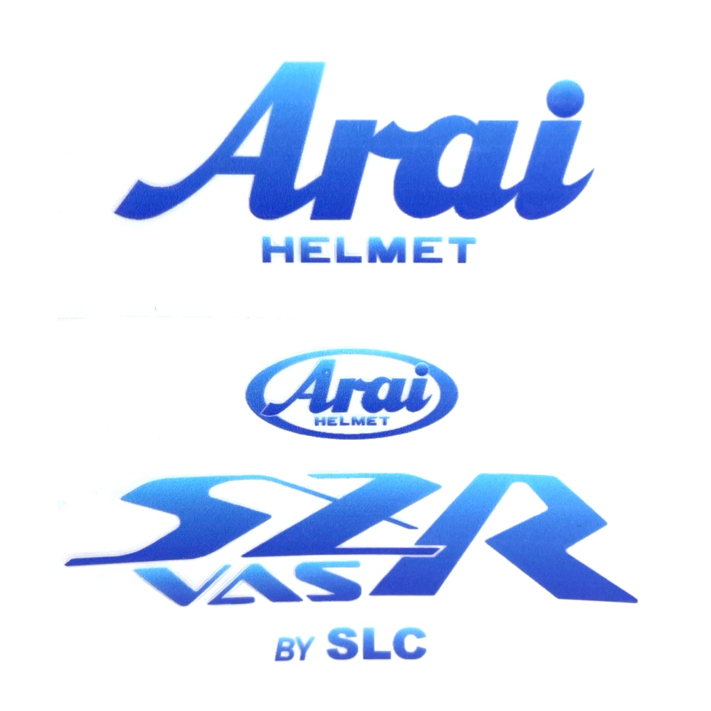 Stickers ARAI SZR VAS couleur bleu dégradé (avant/arrière)