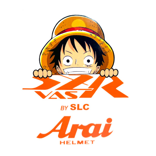 Stickers ARAI SZR VAS Deco animé luffy (avant/arrière)